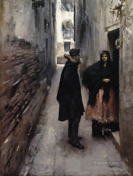  street Painting - A Street in Venice John Singer Sargent
